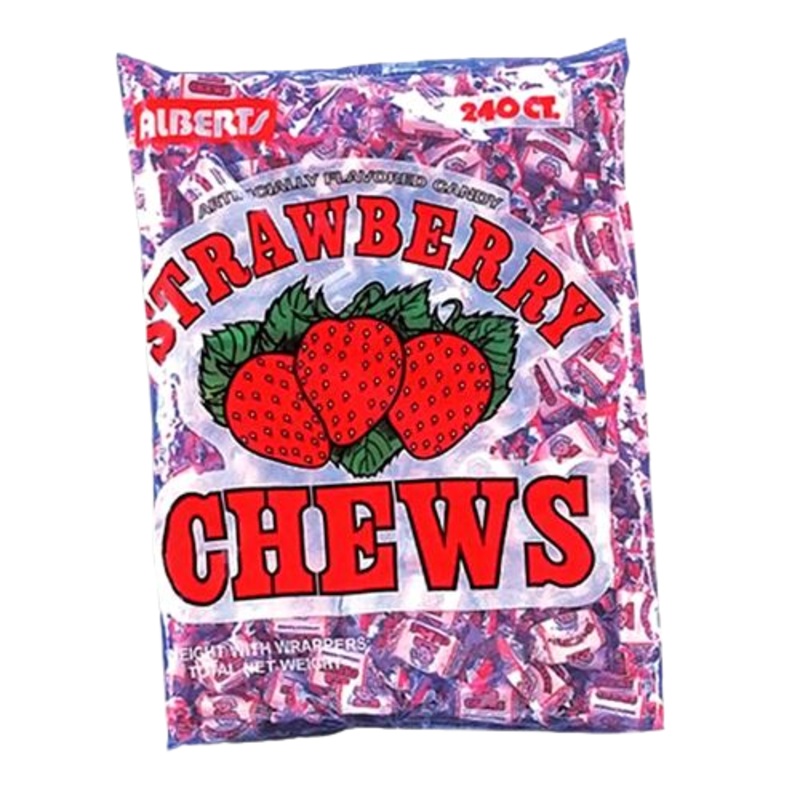 Albert’s Strawberry Chews Candy – 240 Piece Bag