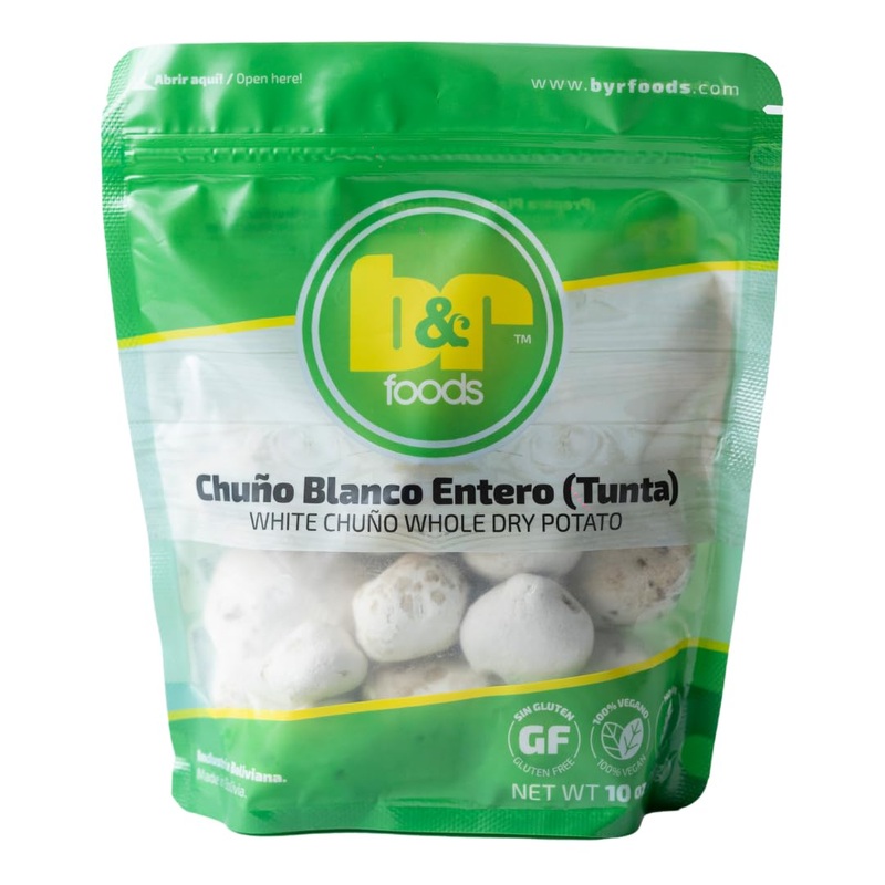 B&R Foods Chuo Blanco Entero (Tunta) / White Chuo Whole Dry Potato – Andean Dehydrated Potato | Authentic Bolivian Flavor | Glut