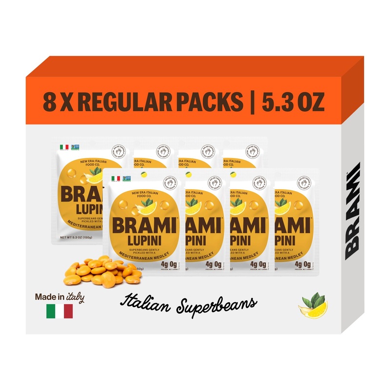 Brami Mediterranean Medley Lupini Beans Snack, Non Gmo, 5.3 Ounces (Pack Of 8)