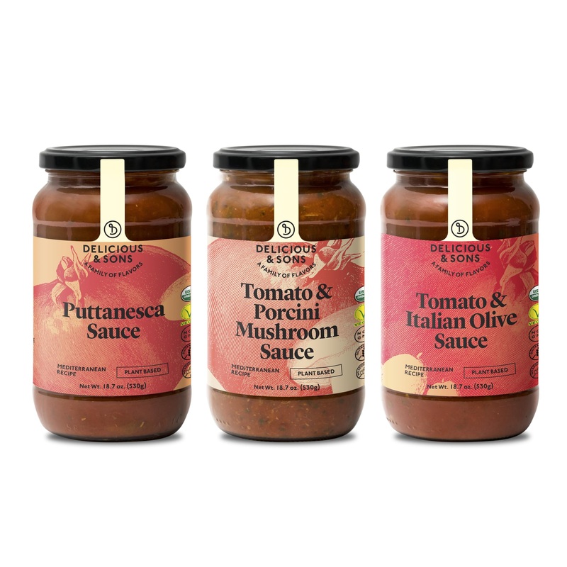 Delicious & Sons – Organic Italian Tomato Pasta Sauce 18.70Oz (Pack Of 3) Plant Based- Vegetarian – Vegan – Non-Gmo – Gluten-Fre