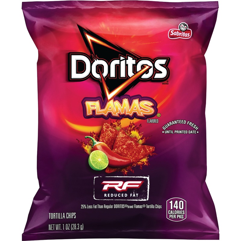 Doritos Reduced Fat Tortilla Chips, Flamas Flavored, 1 Ounce (Pack Of 72)