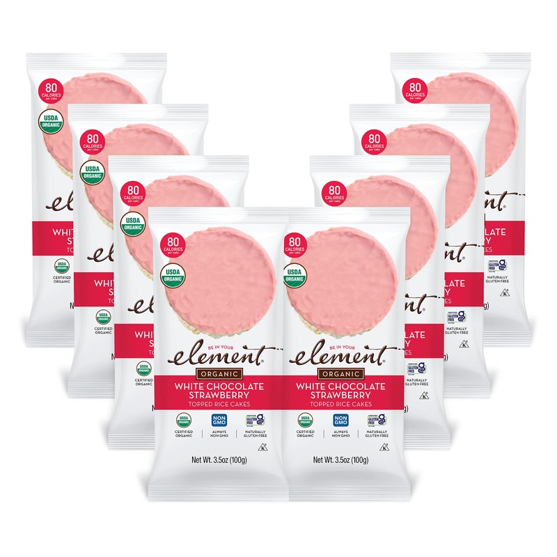 Element Snacks – White Chocolate Strawberry Rice Cakes (Pack Of 8), All-Natural Rice, Organic Healthy Snacks For Kids Or Adults,