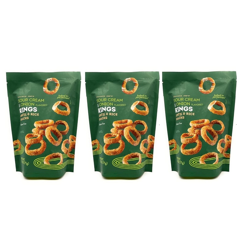 Generic Sour Cream & Onion Flavored Rings, Lentil & Rice Snacks, Gluten Free By Trader Joes (2.5 Oz) Each – Pack Of 3