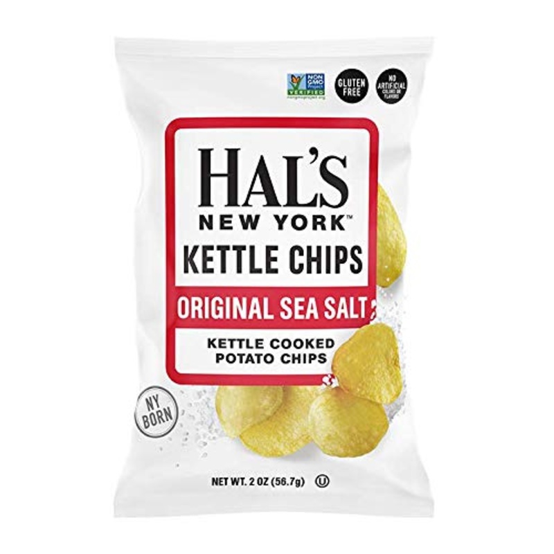 Hal’S New York Kettle Cooked Gluten Free Original Sea Salt Salted Potato Chip Crisps, 2 Oz (Pack Of 6)