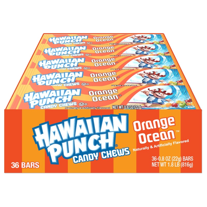Hawaiian Punch Ocean Orange Candy Chews 0.8 oz. Bar