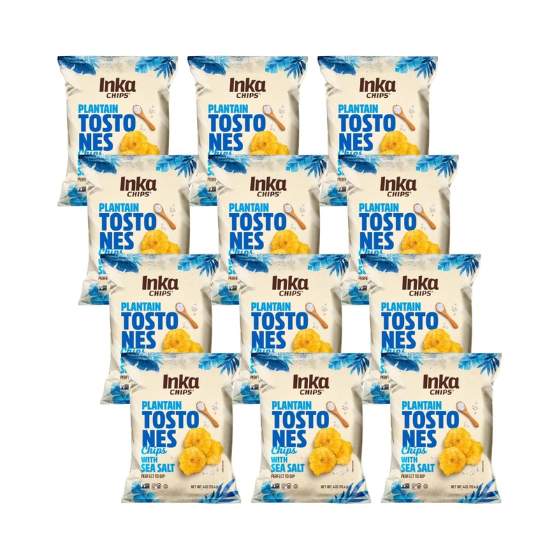 Inka Sea Salt Flavored Tostones Chips, Gluten Free, Non Gmo, 4 Ounces (Pack Of 12)