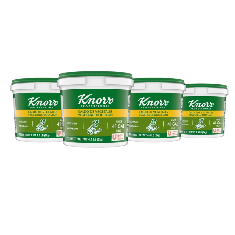 Knorr Professional Caldo De Vegetales, Vegetarian Bouillon, 4.4 Lb (Pack Of 4), Granulated Base, Bouillon As A Base, Marinade, F