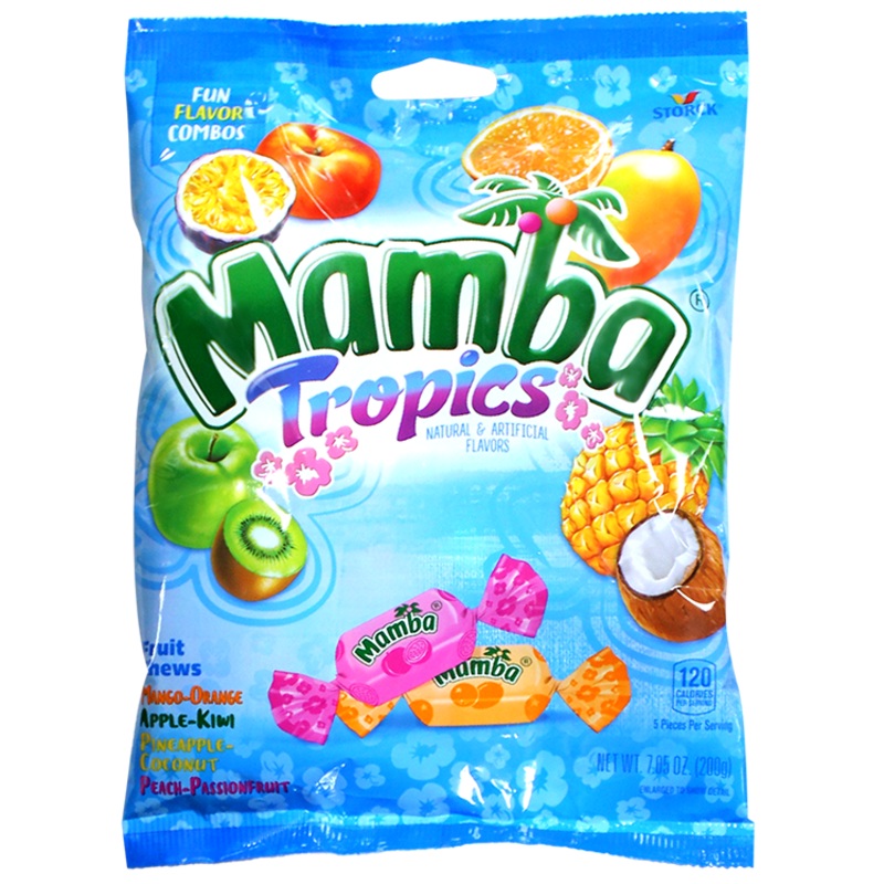 Mamba Tropics Fruit Chews 7.05 oz. Bag