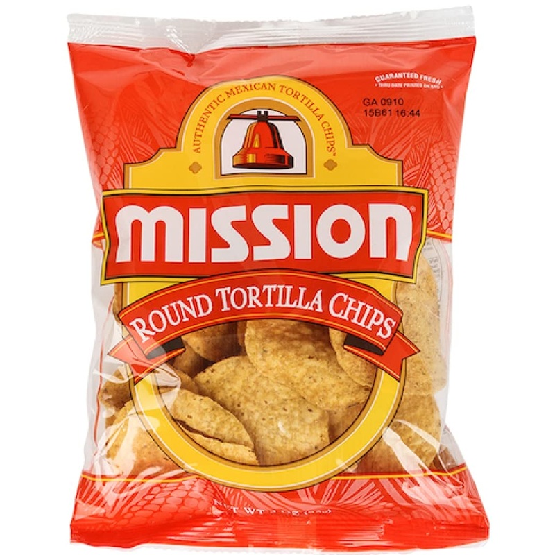 Mission Foods White Round Tortilla Chips, 3 Ounce (Pack Of 48)