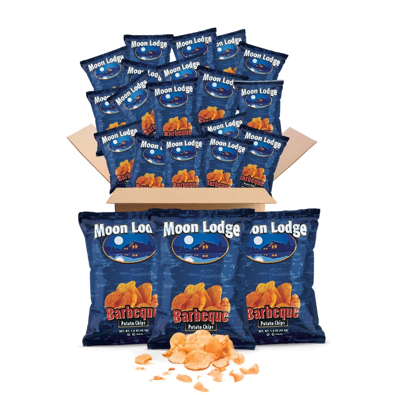 Moon Lodge 21 Pack Barbeque Potato Chips – Bbq Kosher & Halal Snacks For All Ages, Perfect For Parties & Movie Nights (1.5 Oz Ba