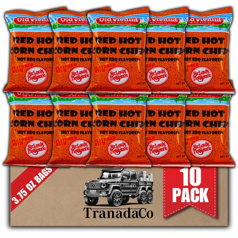 Old Vienna Of St. Louis Red Hot Corn Chips 3.75Oz Bags (10 Pack) Snack Box By Tranadaco