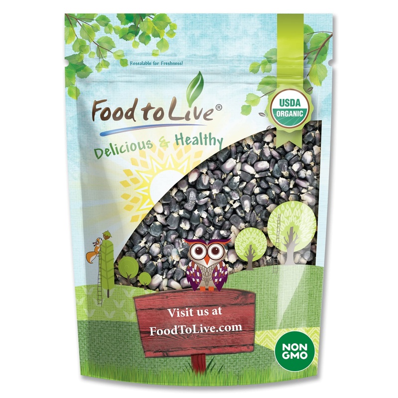 Organic Blue Corn Kernels, 3 Pounds – Non-Gmo, Whole Dried Kernels, Vegan, Bulk. Cereal Grain. Good Source Of Vitamin B6, Phosph