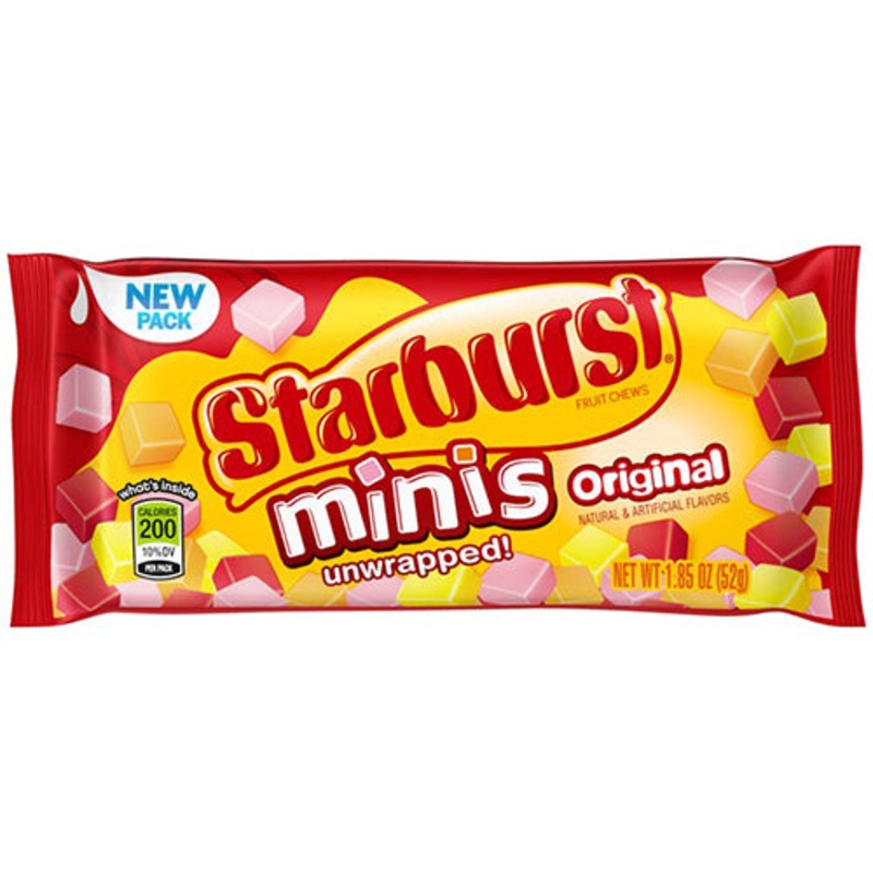 Starburst Minis Unwrapped Fruit Chews Original Flavors – 1.85-oz. Bag