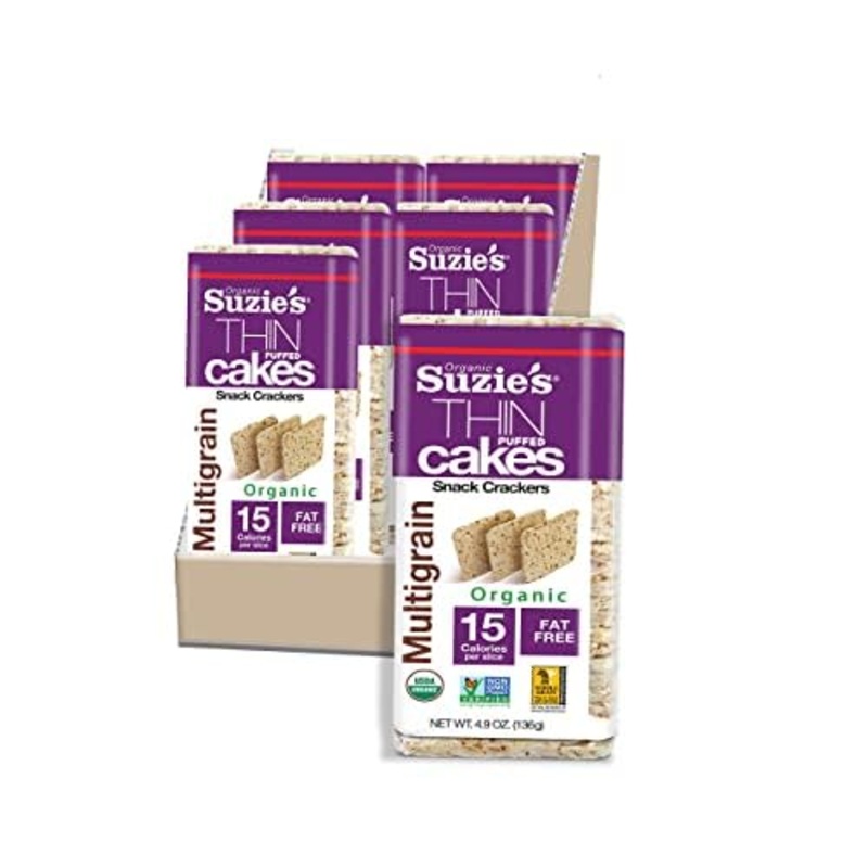 Suzie’S Organic Multigrain Rice Cake Thins|6 Pack|Usda Organic, Non-Gmo, Fat-Free, Sugar-Free, Gluten-Free|Low-Calorie Snack-16