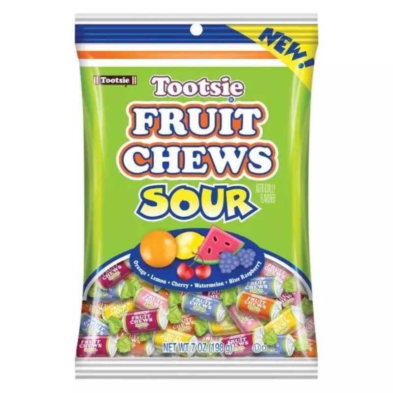 Tootsie Sour Fruit Chews 7 oz. Peg Bag