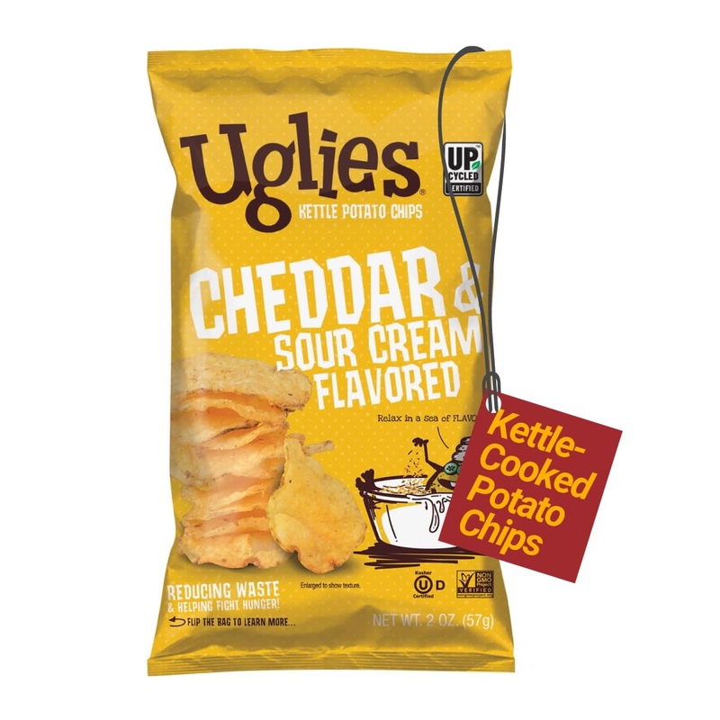 Uglies Cheddar And Sour Cream Kettle Cooked Potato Chips – Gluten Free, Kosher, Non-Gmo Office And Kids Snack – Individual Snack