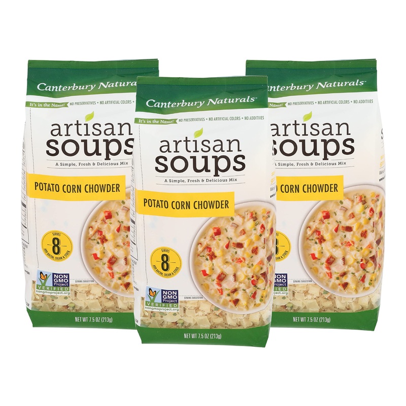 Canterbury Naturals Artisan Soup Mix, Potato Corn Chowder Soup Mix, Non-Gmo, Makes 8 Servings, 7.5-Ounce Bag (Pack Of 3)