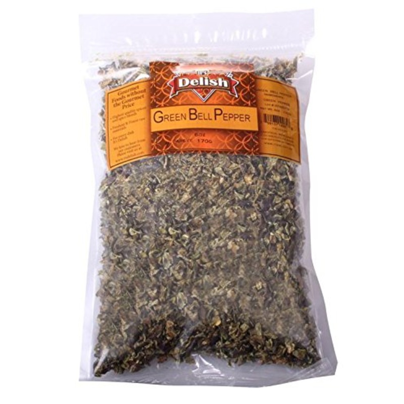 Dehydrated Dried Green Bell Pepper By It’S Delish – 5 Lbs Bulk Bag – Sealed To Maintain Freshness – Chopped & Dried Vegetable Sp
