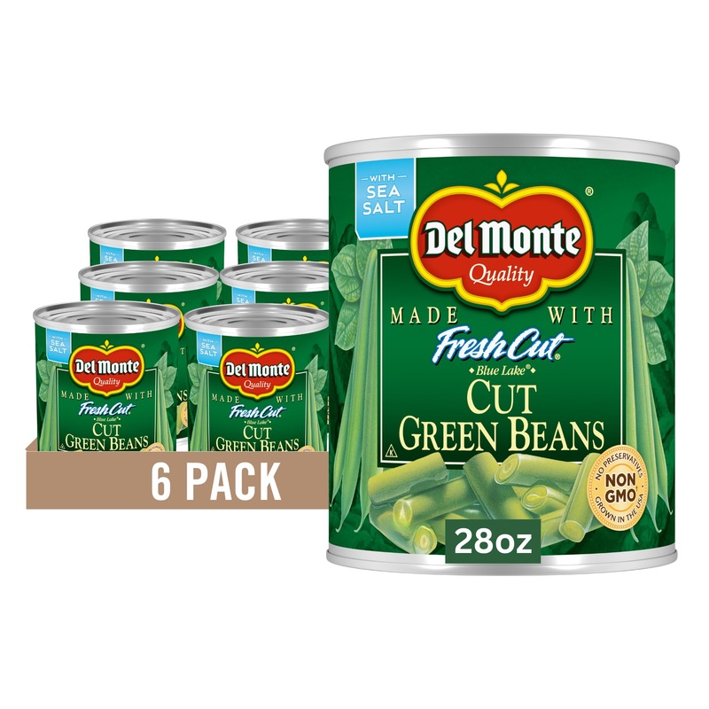 Del Monte Fresh Cut Blue Lake Cut Green Beans, 28 Oz. Can (Pack Of 6)