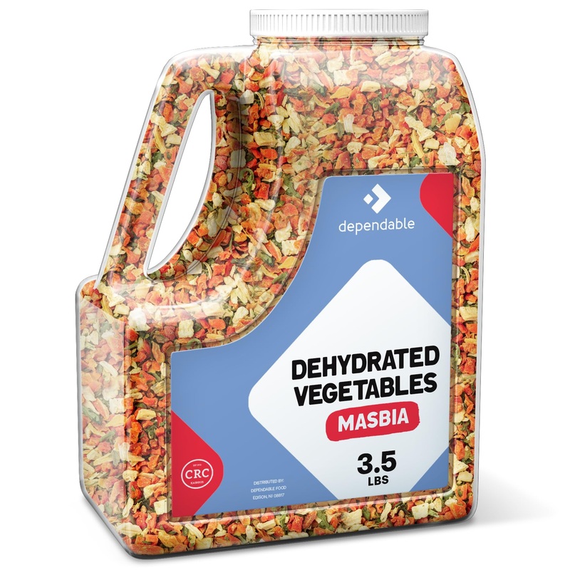 Dependable Foods Dehydrated Vegetables – 3.5 Lb. Bulk Jar – 100% Natural, Non-Gmo, Salt-Free, Gluten-Free | Kosher, | All- Natur