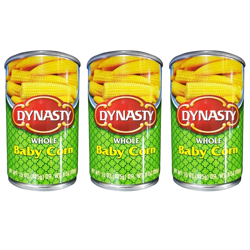 Dynasty Whole Baby Corn, (3 Pack, Total Of 45Oz)