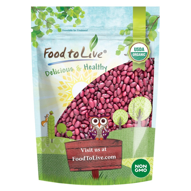 Food To Live Organic Small Red Chili Beans, 1 Pound – Non-Gmo, Kosher, Vegan, Dry, Raw, Sproutable, Non-Irradiated, Bulk, Produc