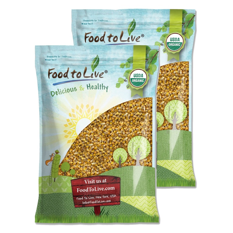 Food To Live Organic Yellow Whole Corn, 20 Pounds – Non-Gmo Maize, Cleaned And Dried Kernels, Vegan, Kosher, Bulk Cereal Grain,