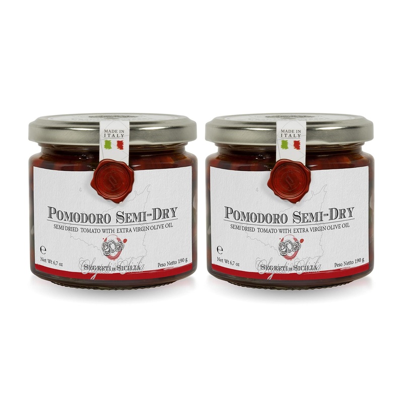Frantoi Cutrera – Pomodorino Semi Secco – Semi-Dried Cherry Tomatoes In Extra Virgin Olive Oil, Product Of Italy, 6.7Oz (2 Pack)