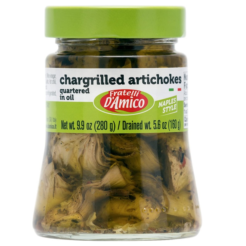 Fratelli D’Amico – Chargrilled Artichokes, Quartered In Oil, Grilled, Naples Style, 9.9Oz (280G) Non-Gmo