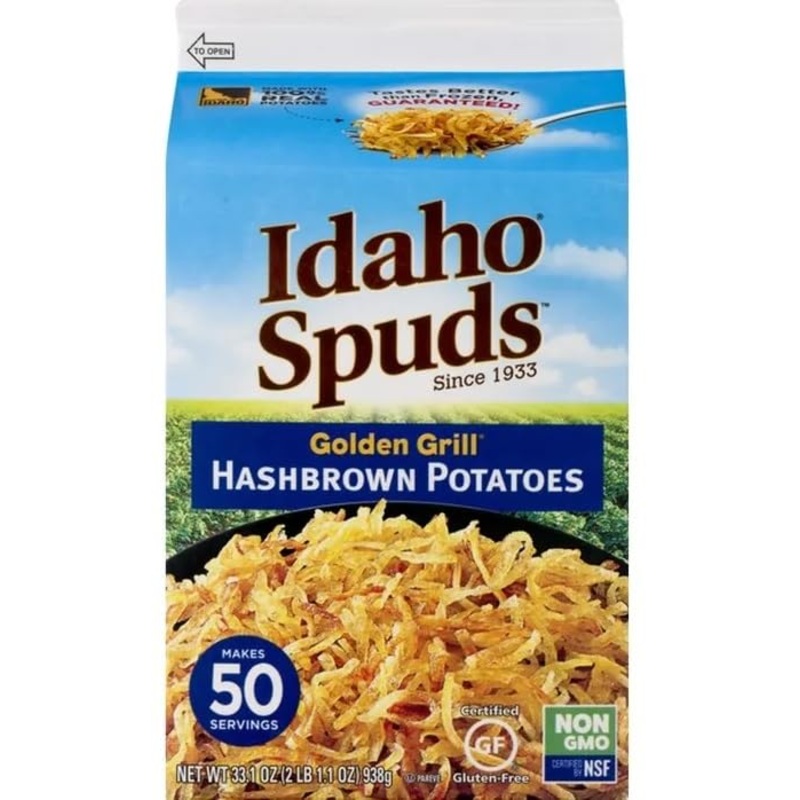 Generic Idaho Spuds Hashbrown Potatoes, Golden Grill, Box, 33.1 Oz