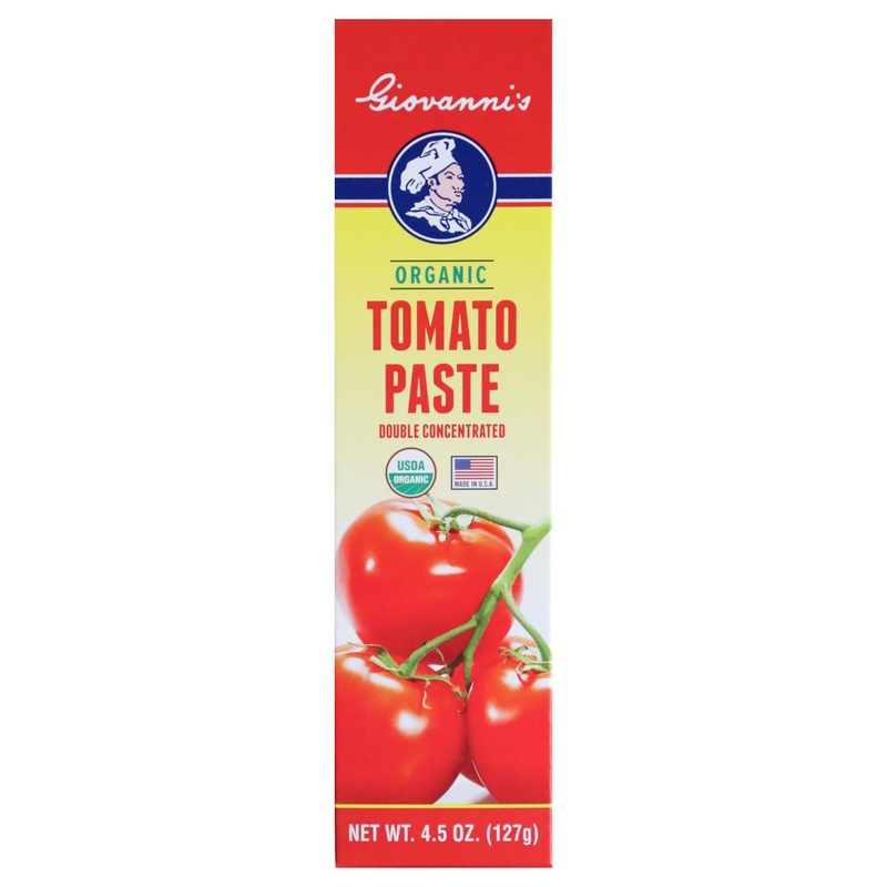 Giovannis Organic Double Concentrated Tomato Paste – Made In The Usa With San Joaquin Valley Vine-Ripened Tomatoes, 4.5 Oz Tube