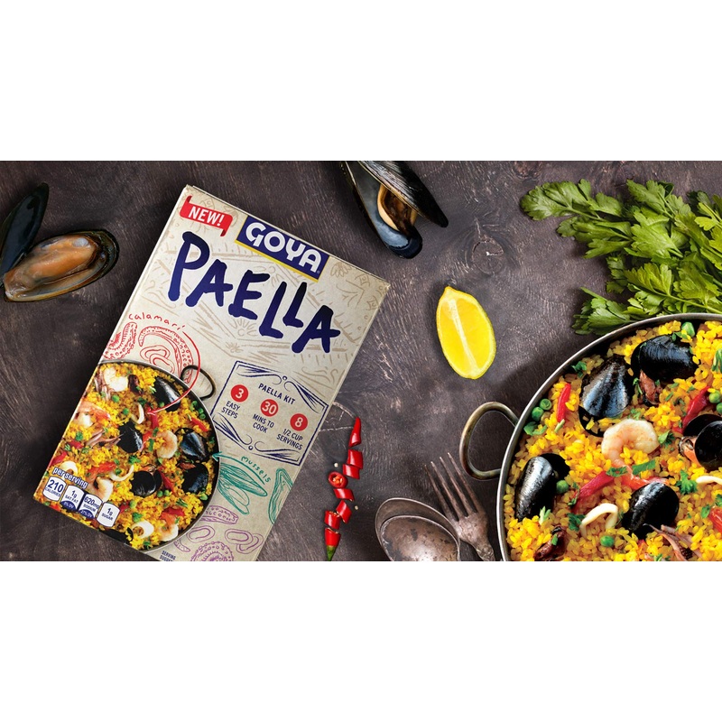 Goya Paella Valenciana Yellow Rice & Seafood Dinner 19 Oz (Pack Of 4) By Goya