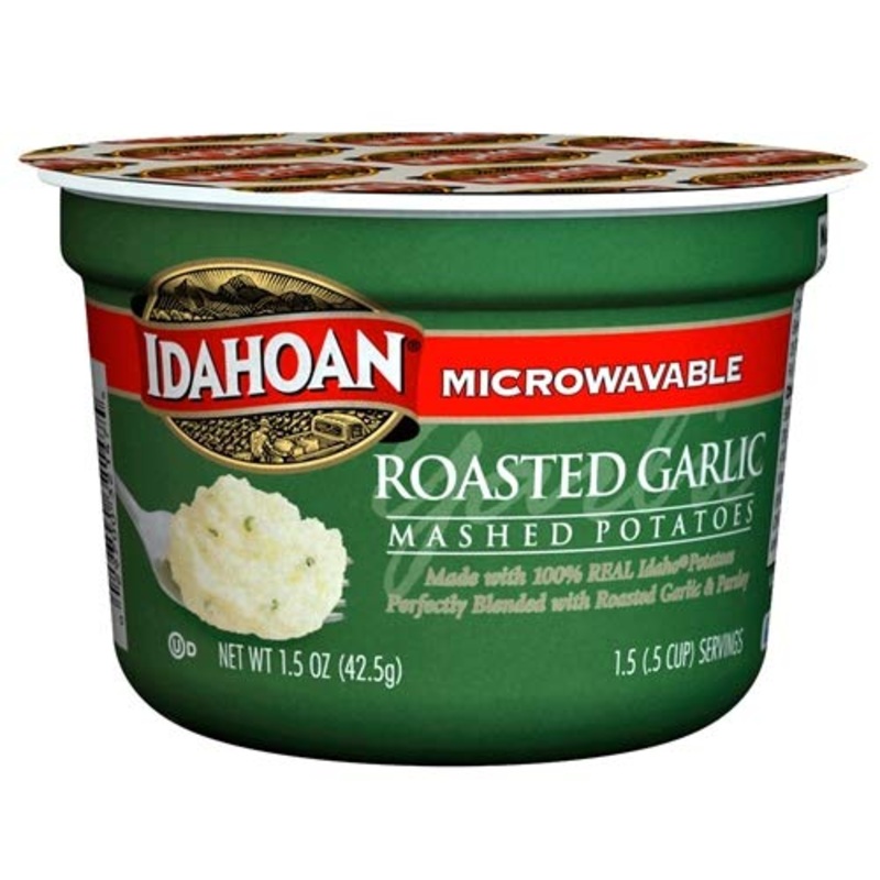 Idahoan Microwavable Roasted Garlic Mashed Potato Cup, 1.5 Oz (Pack Of 3)3