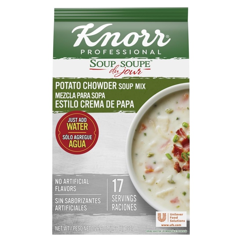 Knorr Professional Soup Du Jour Potato Chowder Soup Mix 0G Trans Fat Per Serving, Just Add Water, 1 Count (Pack Of 4)