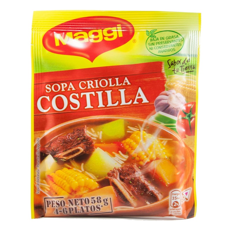 Maggi Sopa Criolla Con Costilla Latin Soup With Rib (24 Pack)