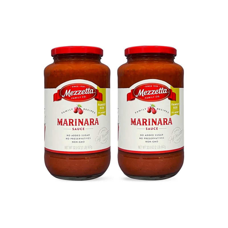 Mezzetta Family Recipes Marinara Sauce, Family Size | Vegan, Non-Gmo, Gluten Free, Keto | 32 Ounce Jar (Pack Of 2)