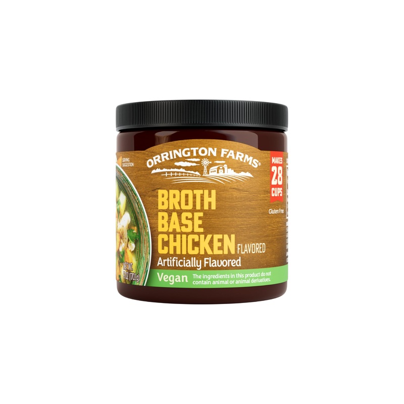 Orrington Farms Vegan Chicken Flavored Broth Base, Bring Flavor To Your Favorite Soups & Stews, Gluten Free, Vegetarian Friendly