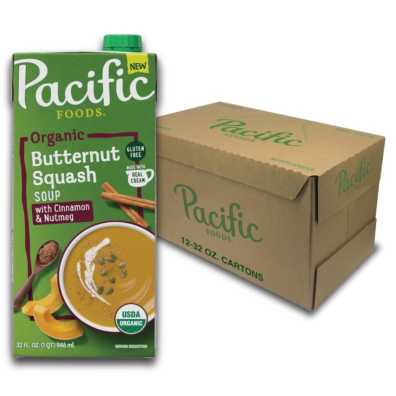 Pacific Foods Organic Butternut Squash Soup With Cinnamon And Nutmeg, 32 Oz Carton (12 Pack)