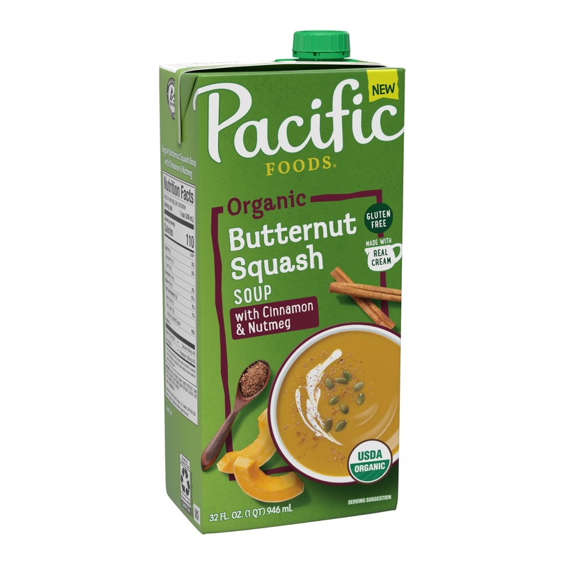 Pacific Foods Organic Butternut Squash Soup With Cinnamon And Nutmeg, 32 Oz Carton
