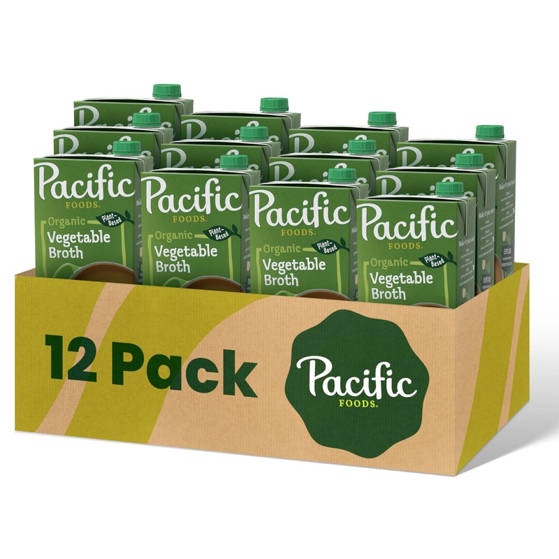 Pacific Foods Organic Vegetable Broth, Plant Based, 32 Oz Carton (Case Of 12)