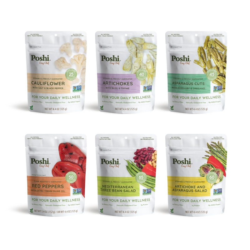 Poshi Marinated Vegetables Variety Pack | All Natural, Fully Cooked, Ready-To-Eat, Keto, Vegan, Paleo, Non Gmo, Low Calorie, Glu