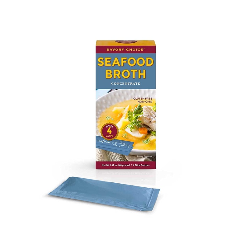 Savory Choice Seafood Broth Concentrate – 50 Packets (12G Each) – Gluten Free And Trans Fat Free