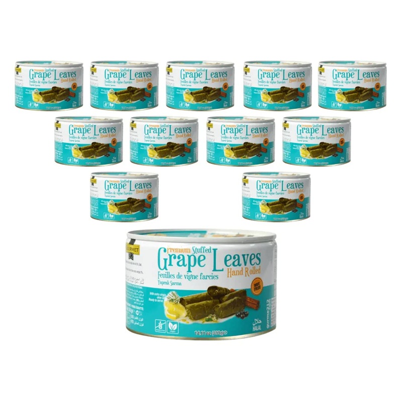 Stuffed Grape Leaves Dolmades With Rice Gourmet212 14.11 Ounces | Ready To Eat Vegan Rolls, Plant Based, Gluten Free, No Artific
