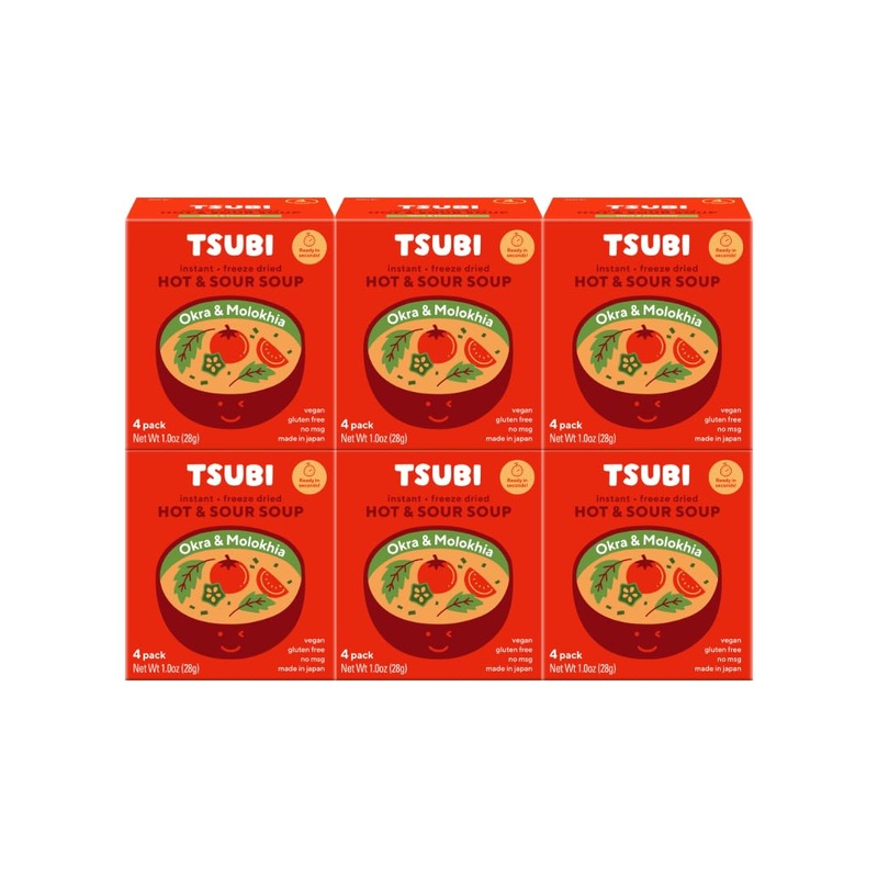 Tsubi Soup Freeze-Dried Tomato Soup Packets – Instant, Vegan, Easy Mix, Gluten & Msg-Free, And Flavorful – Ready In Seconds – Ho