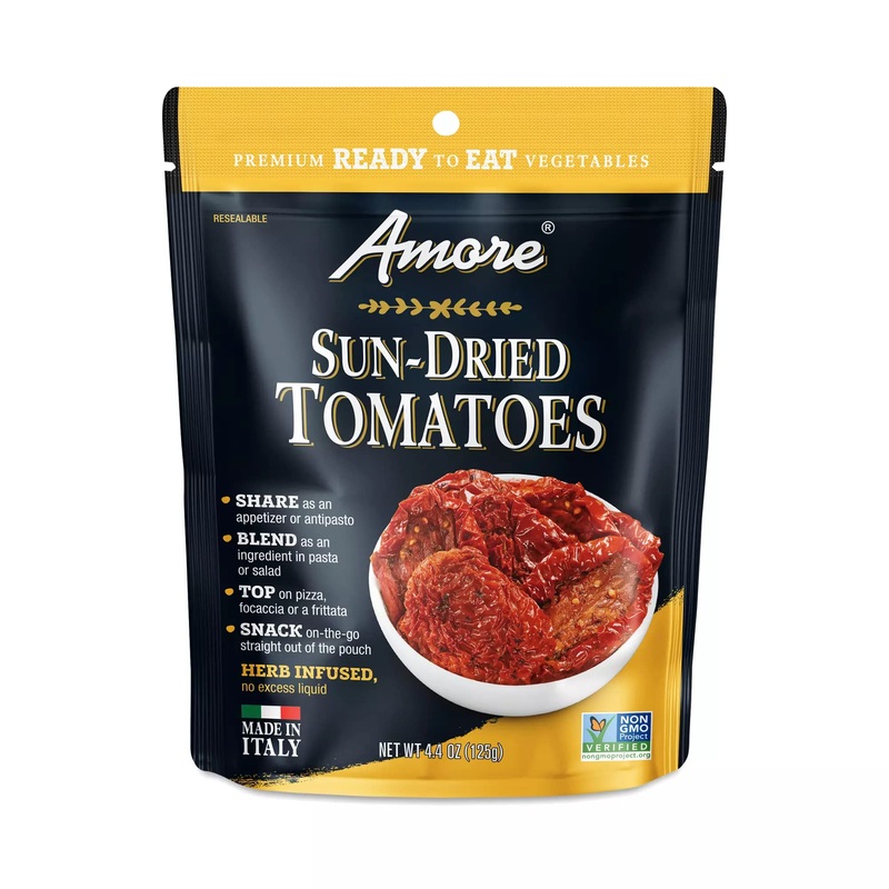Amore Vegan Ready To Eat, Non Gmo Verified, Premium Herb Infused Sun-Dried Tomatoes (4.4Oz) – 2 Pack