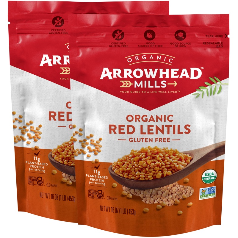 Arrowhead Mills Organic Red Lentils, 1 Lb (Pack Of 2)