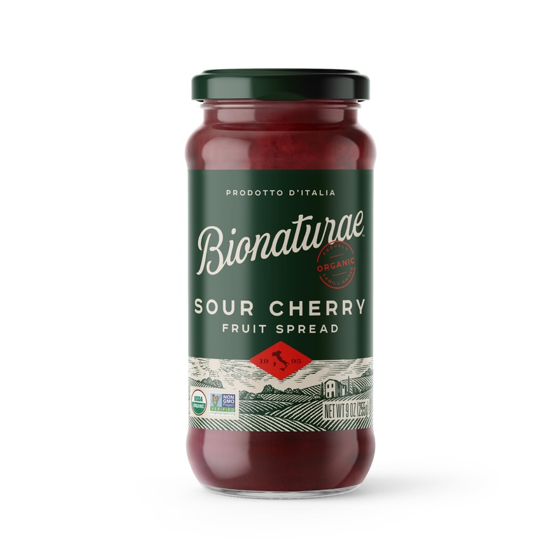 Bionaturae Organic Sour Cherry Fruit Spread – Jelly Organic, Non-Gmo, Usda Certified, No Sugar Added, No Preservatives, Organic
