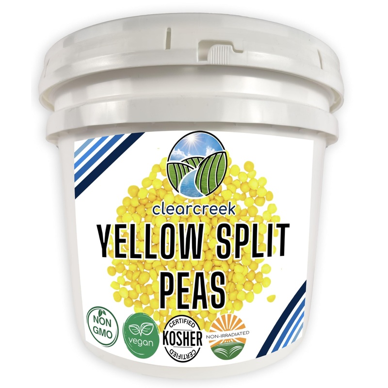 Certified Glyphosate Residue Free Yellow Split Peas | 25 Lb Bucket | Non-Gmo | Kosher | Vegan | Dried | Emergency Food | Non-Irr
