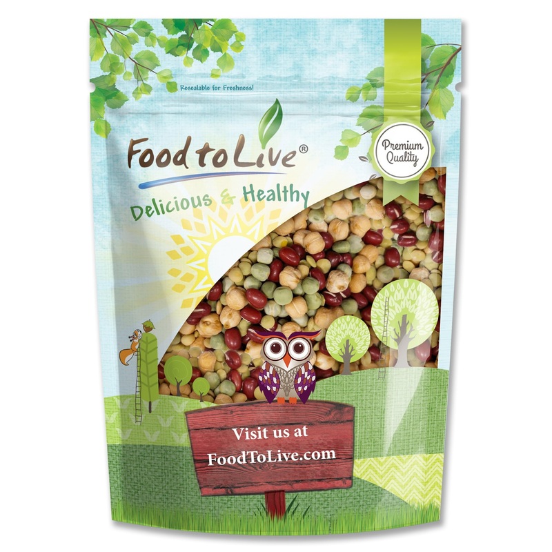 Crunchy Mix Of Sprouting Bean Seeds, 1 Pound – Green Peas, Adzuki, Lentils, Garbanzo, Kosher, Raw
