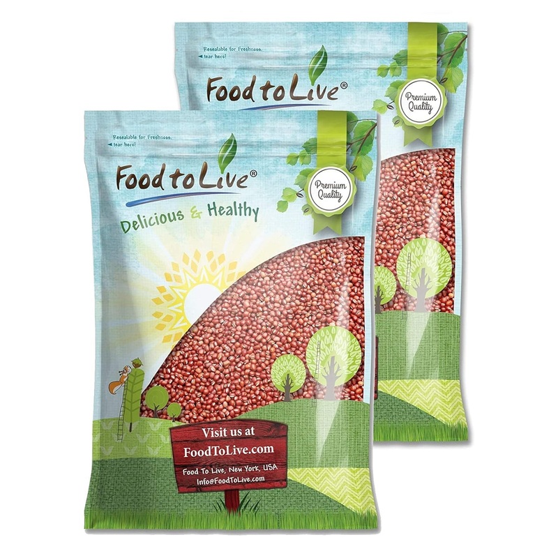 Food To Live – Adzuki Beans, 25 Pounds Whole Dried Azuki Beans (Red Mung Beans), Raw, Vegan, Kosher, Sproutable, Bulk. Rich In M